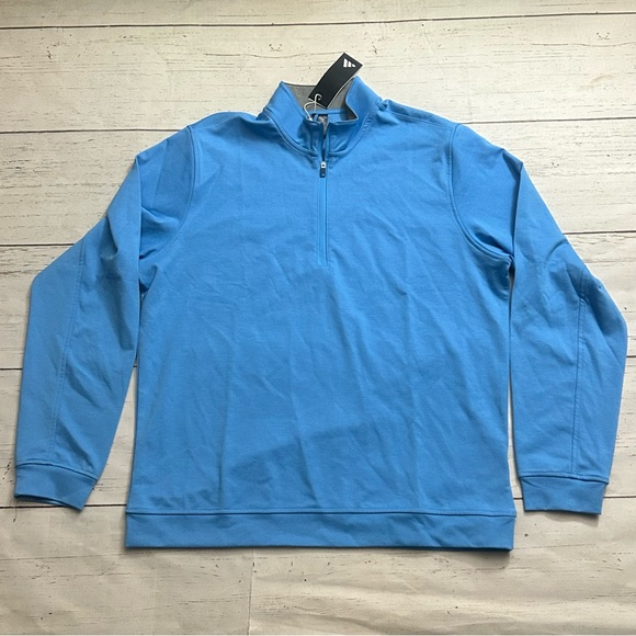 Adidas Golf Elevated 1/4 Zip Pullover Light Blue Men's Large IU4474 - Picture 1 of 7